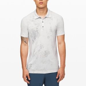Men's Metal Vent Tech Polo - White & Grey